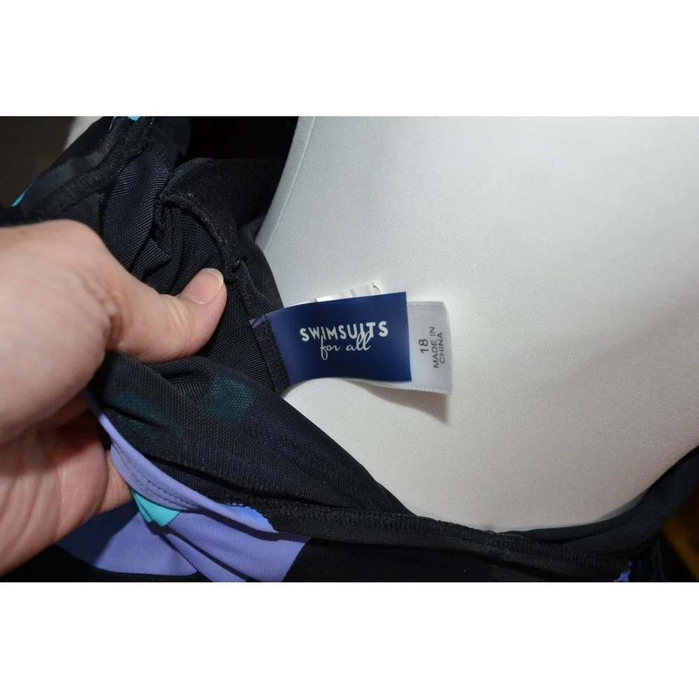Swimsuits For All‎ One Piece Swimsuit Travel Summer Black Aqua Purple Size 18